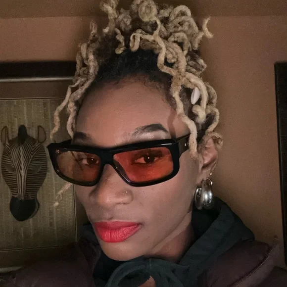 **COPY** Black & Red Marni shades with case.
